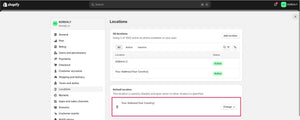 Regarding Address Settings (Locations) in Shopify